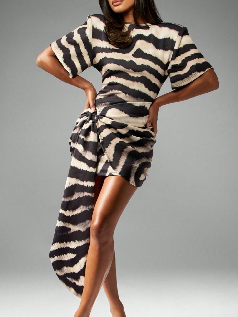 Multicolor Casual Women's Split Rib-Knit Ruched Detail Mini Bodycon Dress